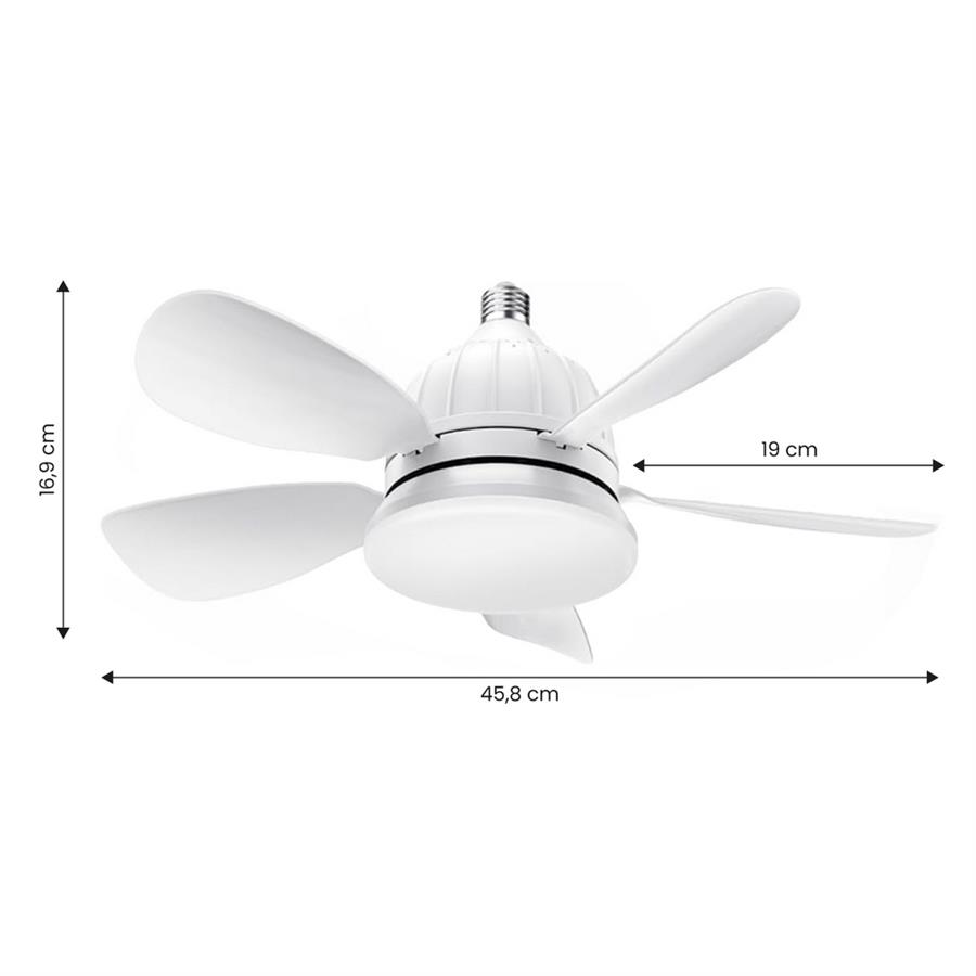 Ventilatore da soffitto con luce LED e telecomando 45,8 cm