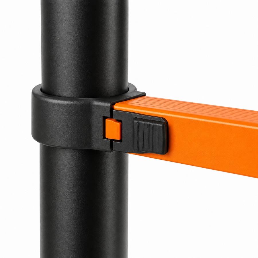 Scala telescopica singola nera e arancione in alluminio 2,6 m portata 150 kg