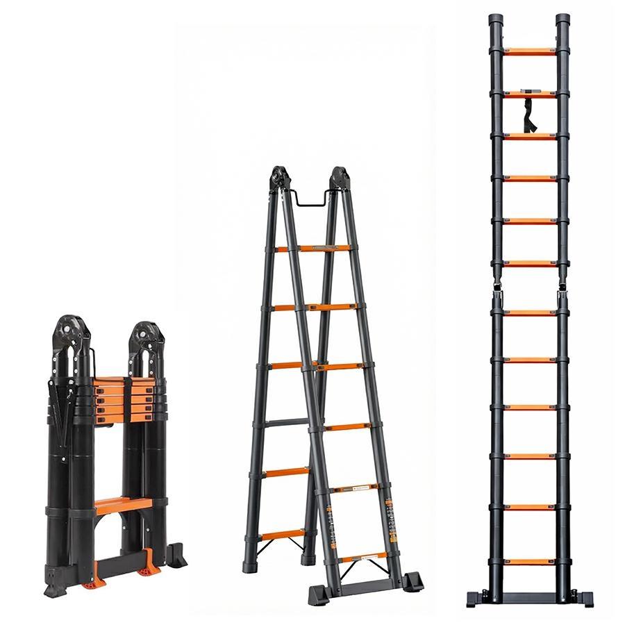 Scala pieghevole doppia in alluminio con estensione 480 cm