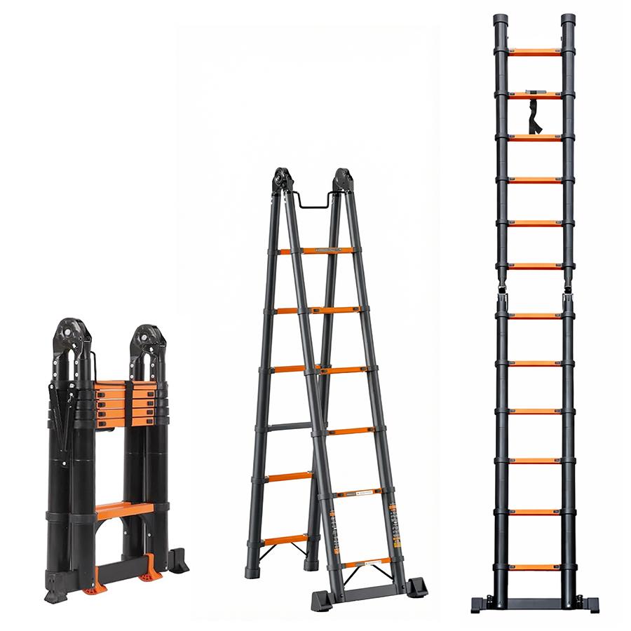 Scala pieghevole doppia in alluminio con estensione 480 cm