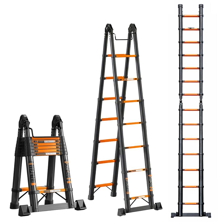 Scala leggera con sistema telescopico con blocco automatico estensione 560 m