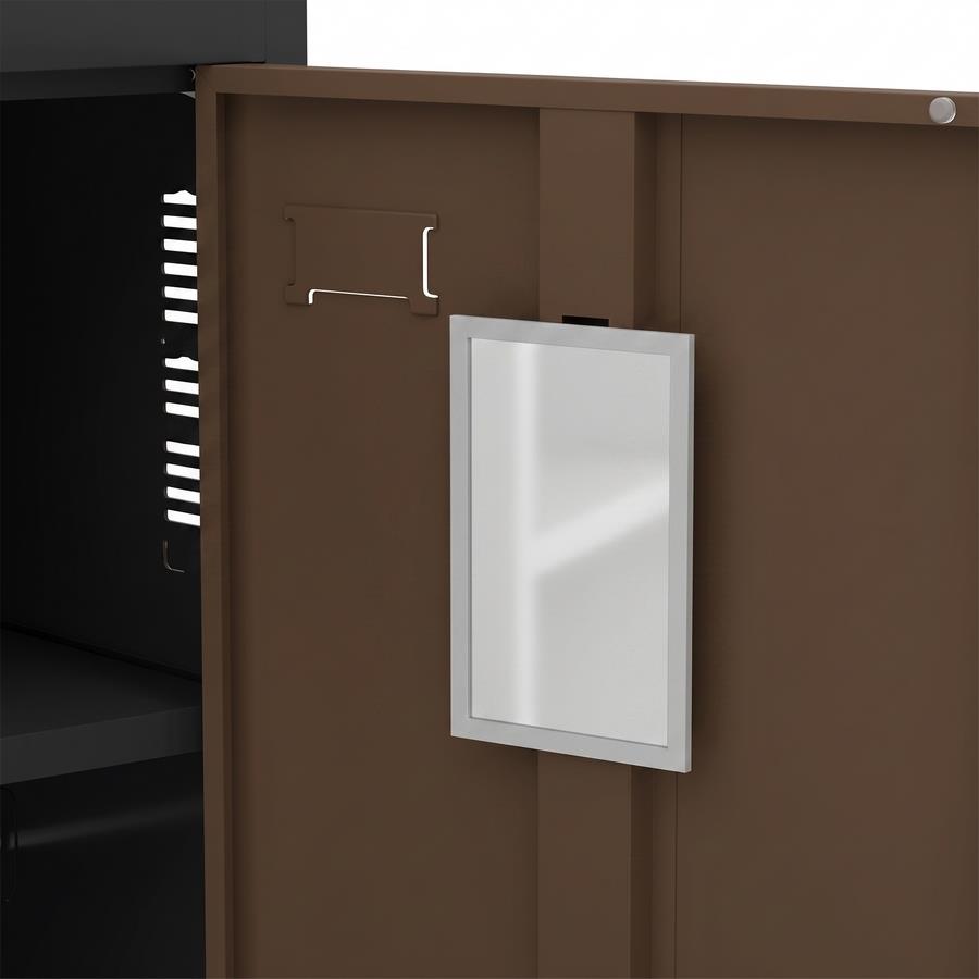 Armadietto in metallo 3 con ante noce e nero 90x45x190 cm - Yumi