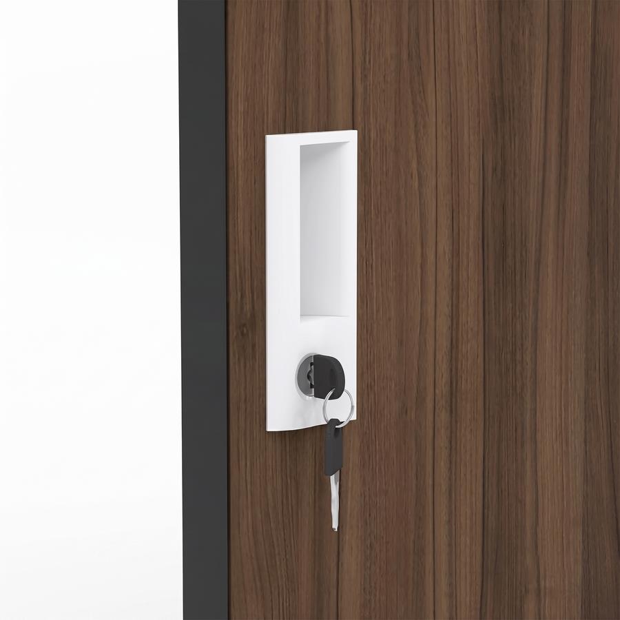 Armadietto in metallo 3 con ante noce e nero 90x45x190 cm - Yumi