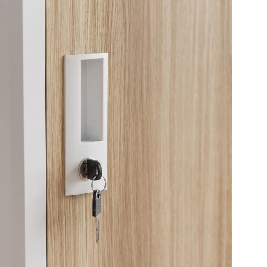 Armadietti in metallo con 6 scorparti rovere e bianco 90x45x190 cm - Yumi
