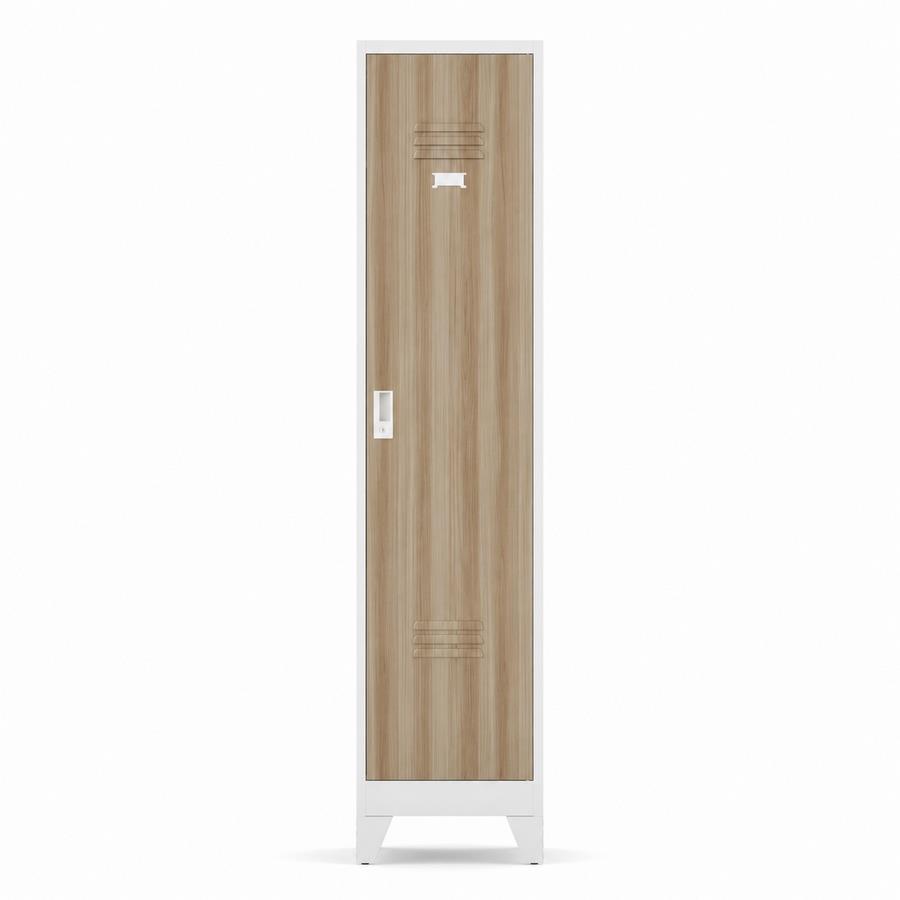 Armadietto sporco - pulito 1 anta rovere e bianco con divisorio 38x45x190 cm - Yumi