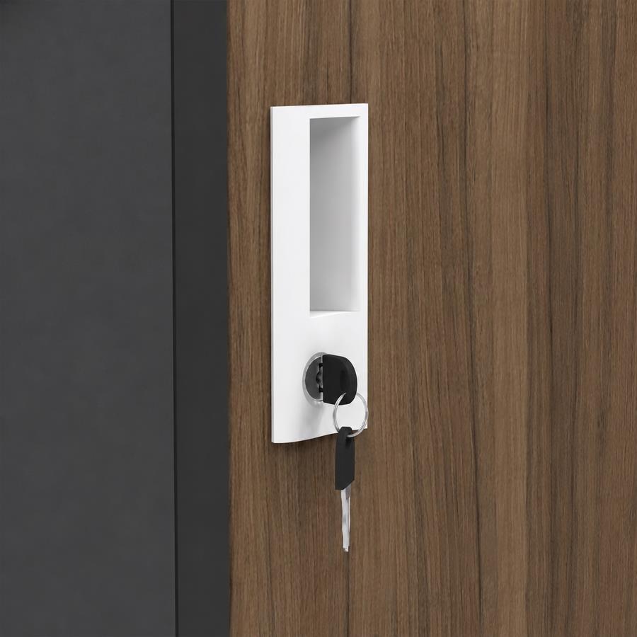 Armadietto sporco pulito 3 ante noce e nero con divisorio 114x45x190 cm - Yumi