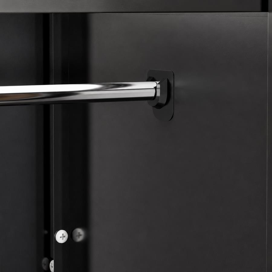 Armadietto sporco pulito 3 ante noce e nero con divisorio 114x45x190 cm - Yumi