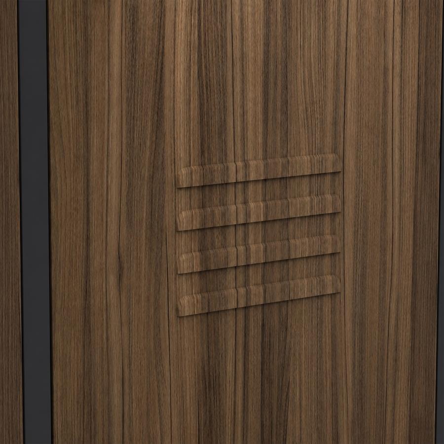 Armadietto sporco pulito 3 ante noce e nero con divisorio 114x45x190 cm - Yumi