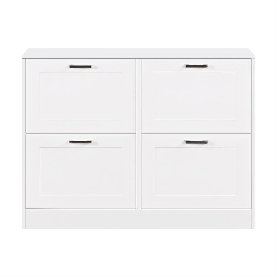 Scarpiera 4 ante in legno bianco 105x82x24 cm - Ginevra