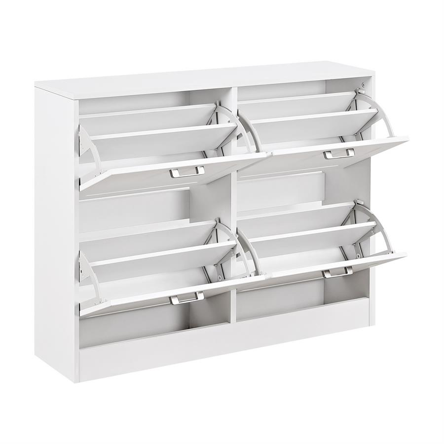Scarpiera 4 ante in legno bianco 105x82x24 cm - Ginevra