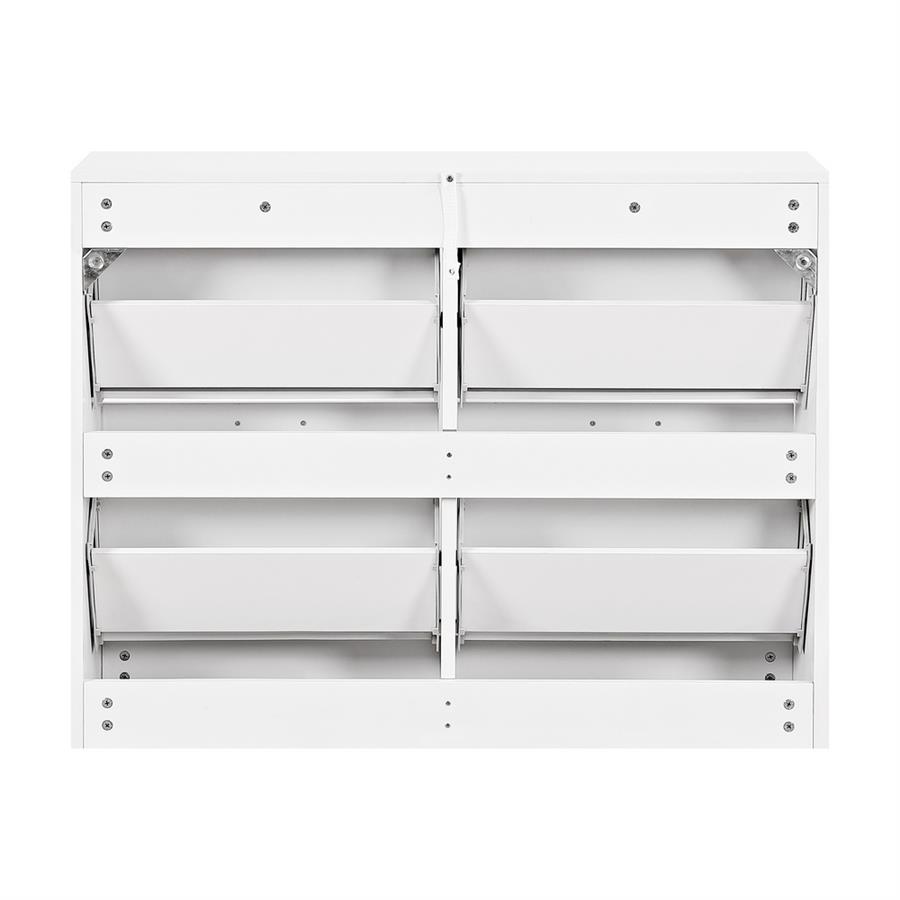 Scarpiera 4 ante in legno bianco 105x82x24 cm - Ginevra