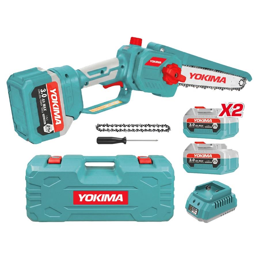 Sega da potatura a batteria 21V brushless con 2 batterie 3Ah