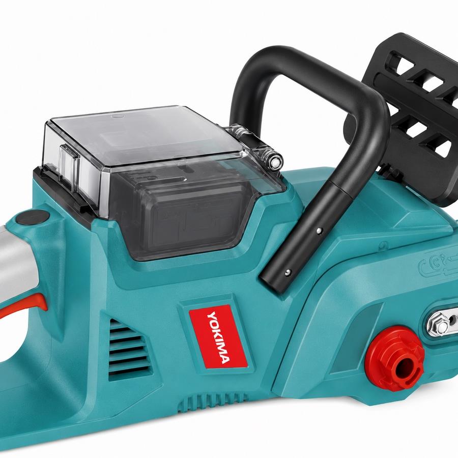 Motosega a batteria 42V brushless con 2 batterie 4Ah lama 406 mm