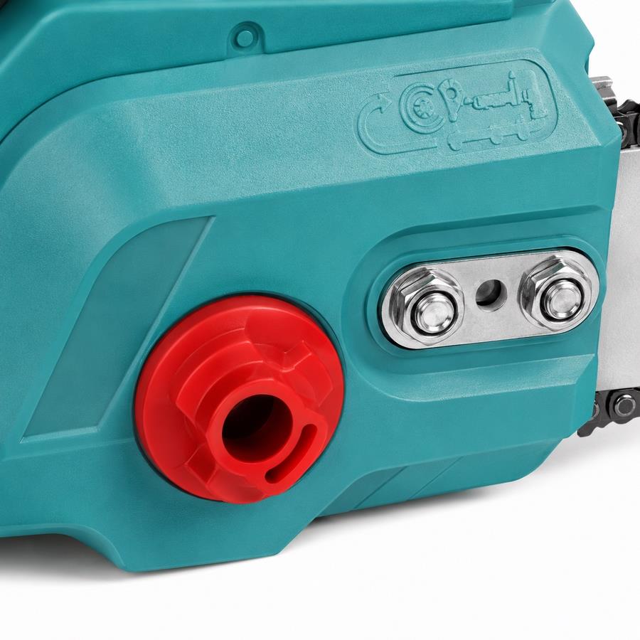 Motosega a batteria 42V brushless con 2 batterie 4Ah lama 406 mm