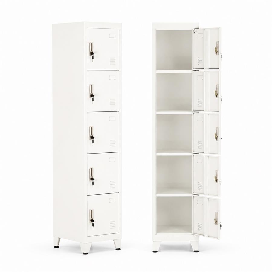 Armadio metallico bianco 38x45x190 cm - Yumi