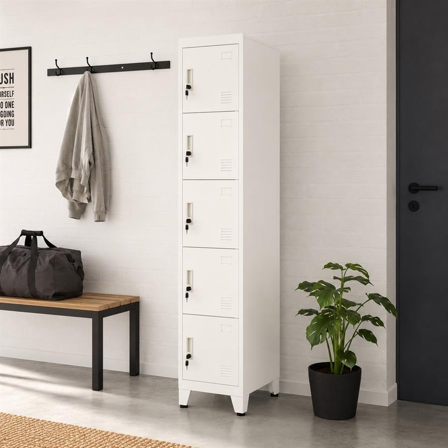 Armadio metallico bianco 38x45x190 cm - Yumi
