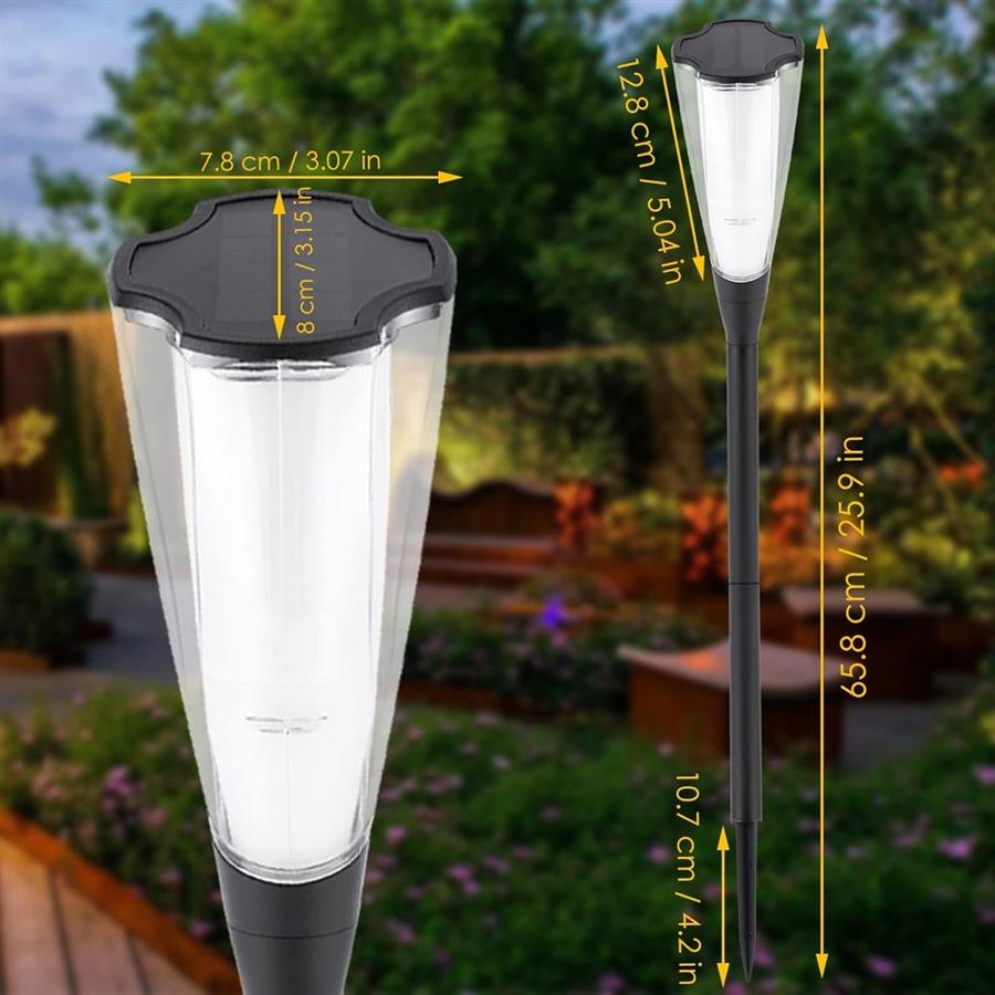 Set 4 faretti solari effetto fiamma da giardino
