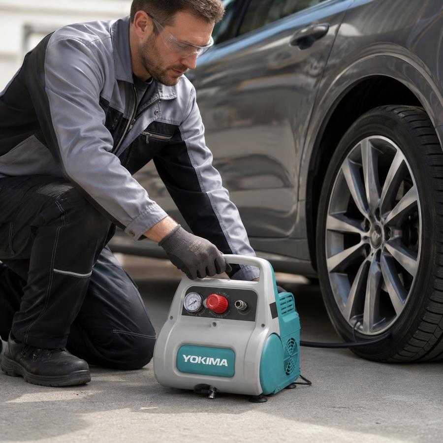 Compressore aria portatile Yokima 6L oil free 0,85 kW 8 bar