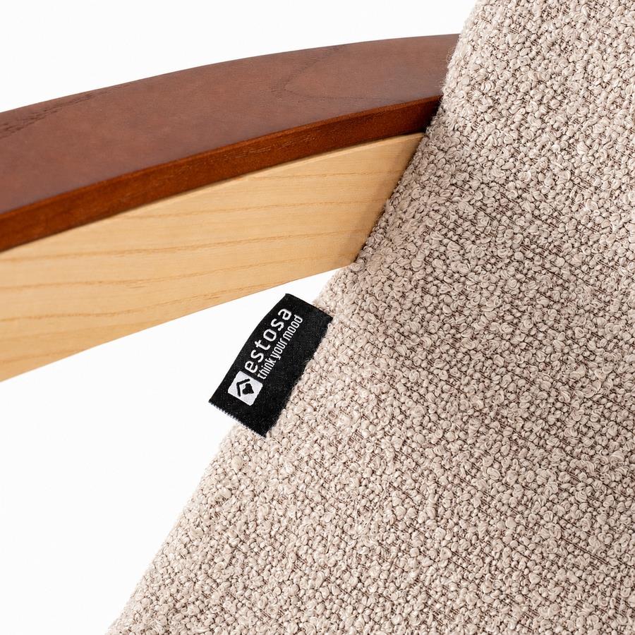 Dondolo in bouclé beige con gambe in frassino 63x110x95 cm - Sini