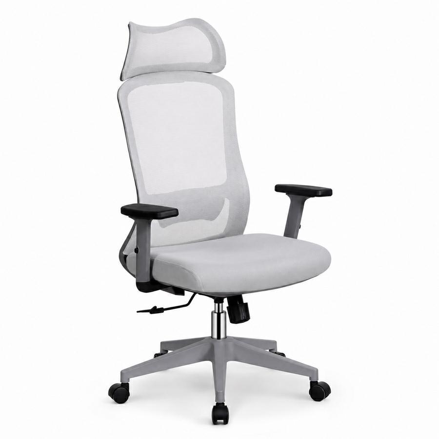 Sedia ufficio ergonomica in rete grigio chiaro 65x67x115-125 cm - Jeff