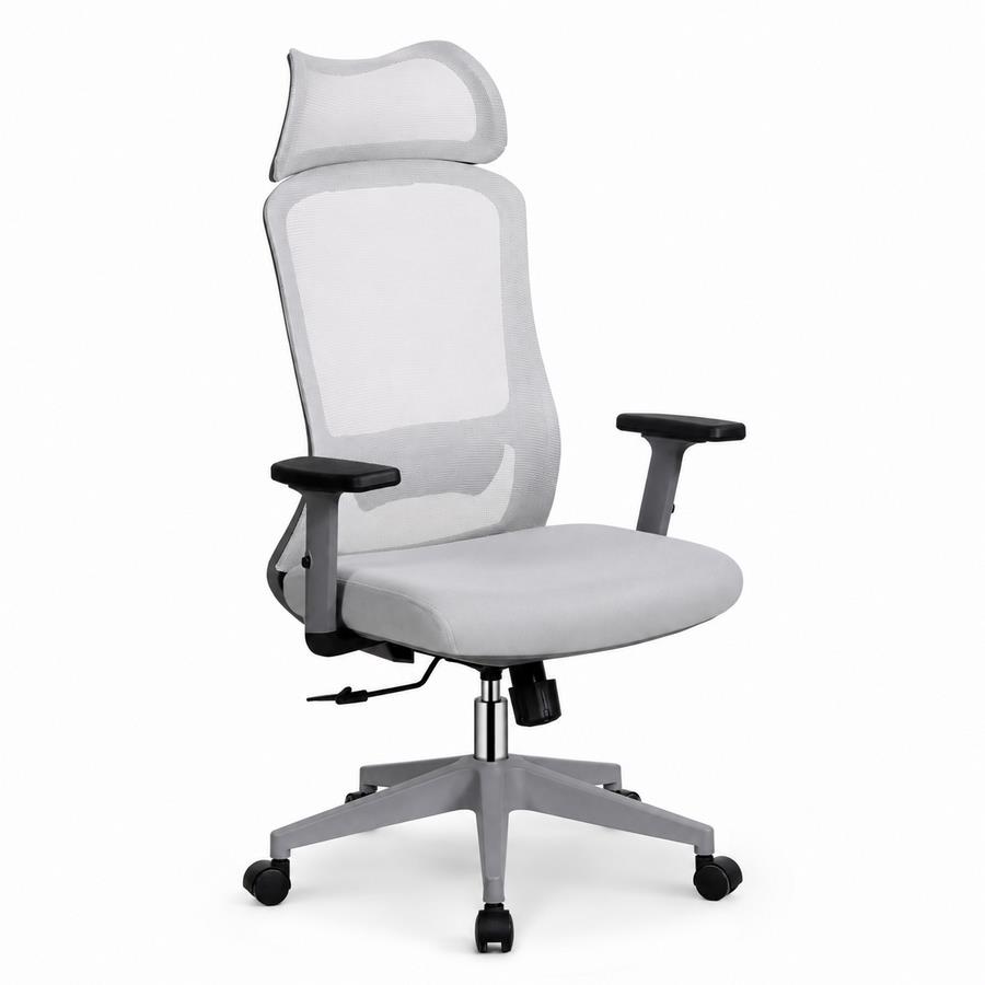 Sedia ufficio ergonomica in rete grigio chiaro 65x67x115-125 cm - Jeff