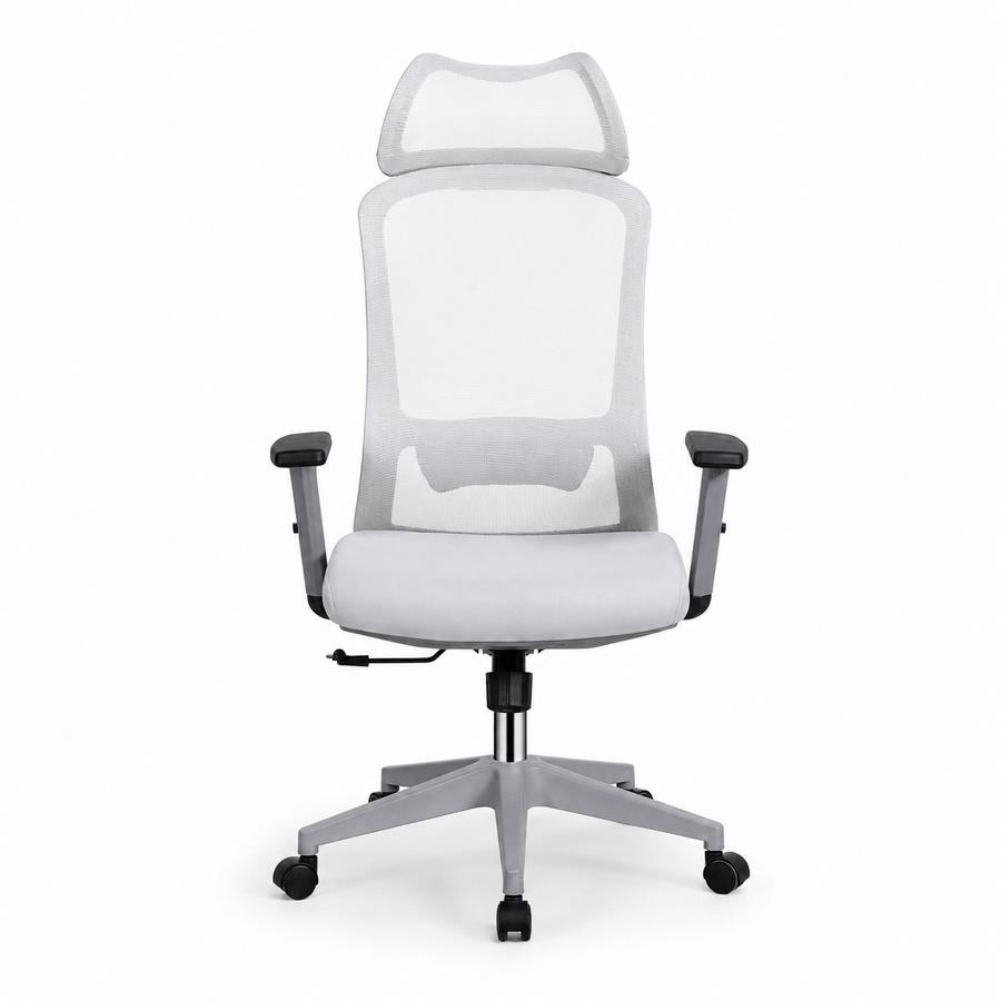 Sedia ufficio ergonomica in rete grigio chiaro 65x67x115-125 cm - Jeff