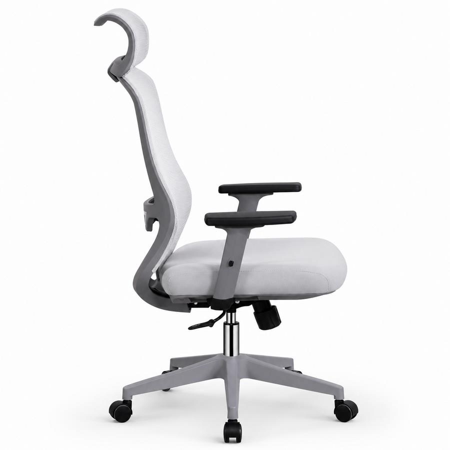 Sedia ufficio ergonomica in rete grigio chiaro 65x67x115-125 cm - Jeff