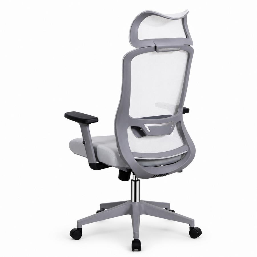 Sedia ufficio ergonomica in rete grigio chiaro 65x67x115-125 cm - Jeff