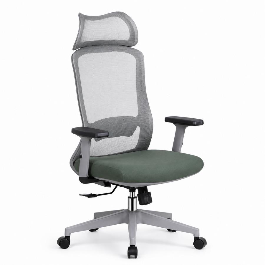Sedia ufficio ergonomica in rete verde 65x67x115-125 cm - Jeff