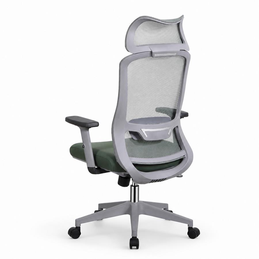 Sedia ufficio ergonomica in rete verde 65x67x115-125 cm - Jeff