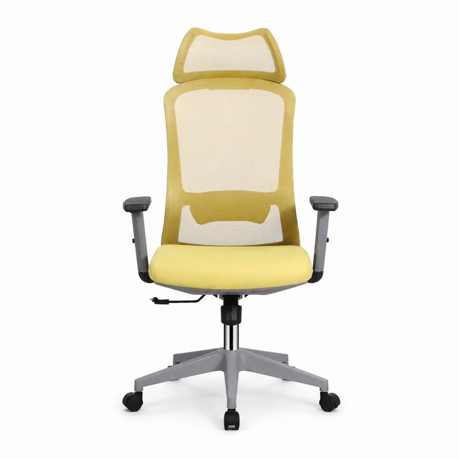 Sedia ufficio ergonomica in rete senape 65x67x115-125 cm - Jeff