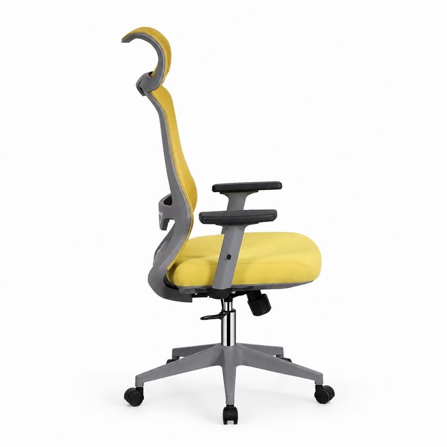 Sedia ufficio ergonomica in rete senape 65x67x115-125 cm - Jeff
