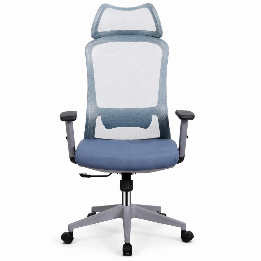 Sedia ufficio ergonomica in rete blu 65x67x115-125 cm - Jeff
