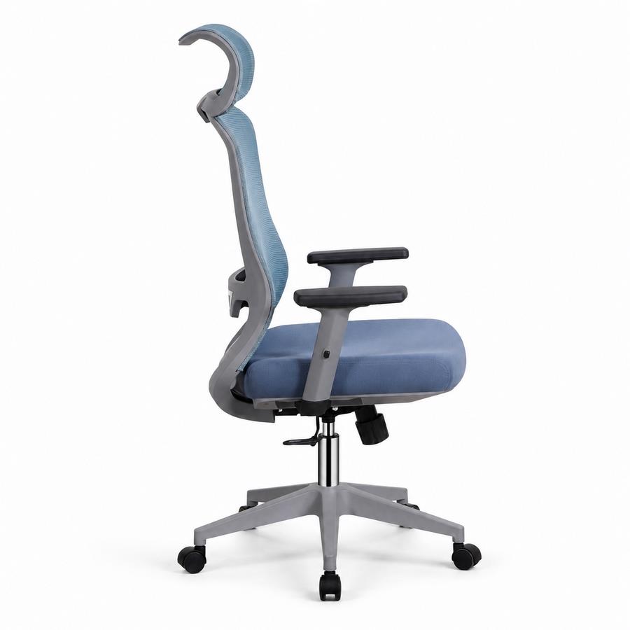 Sedia ufficio ergonomica in rete blu 65x67x115-125 cm - Jeff