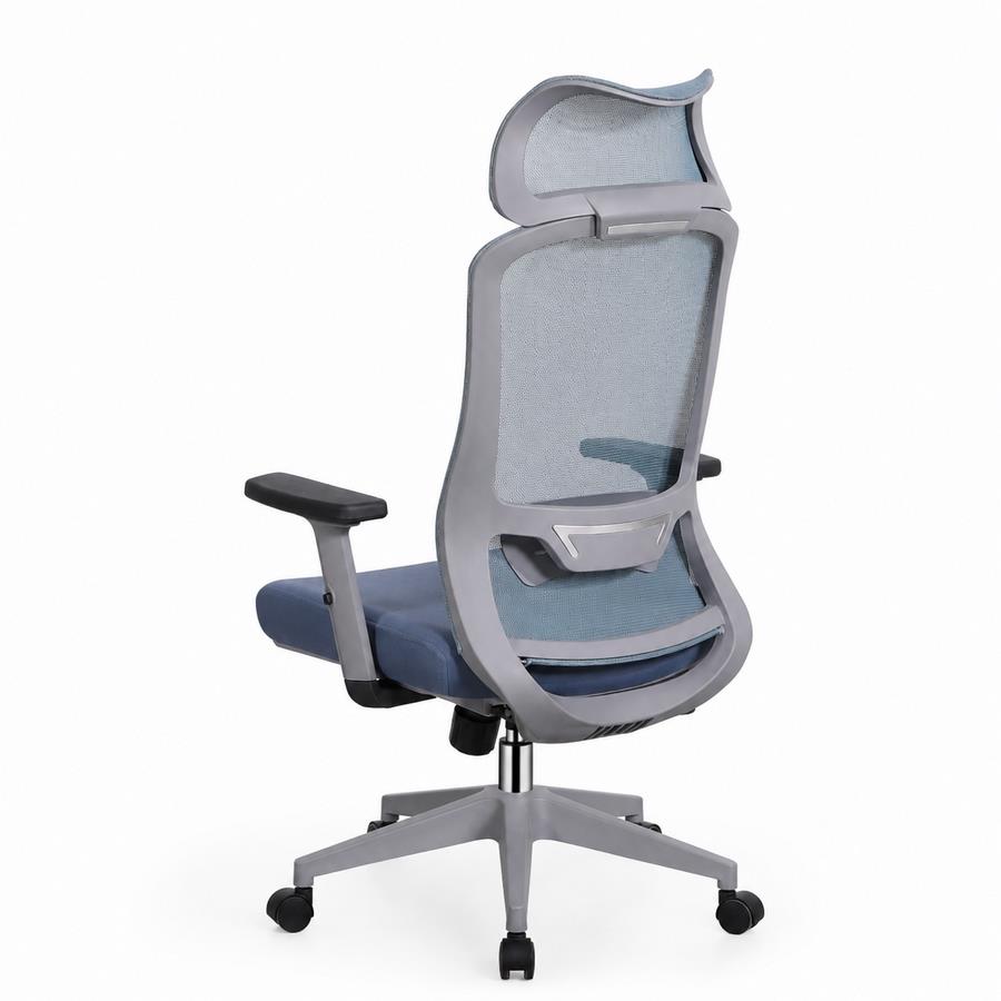 Sedia ufficio ergonomica in rete blu 65x67x115-125 cm - Jeff
