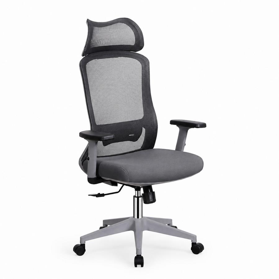 Sedia ufficio ergonomica in rete grigio scuro 65x67x115-125 cm - Jeff