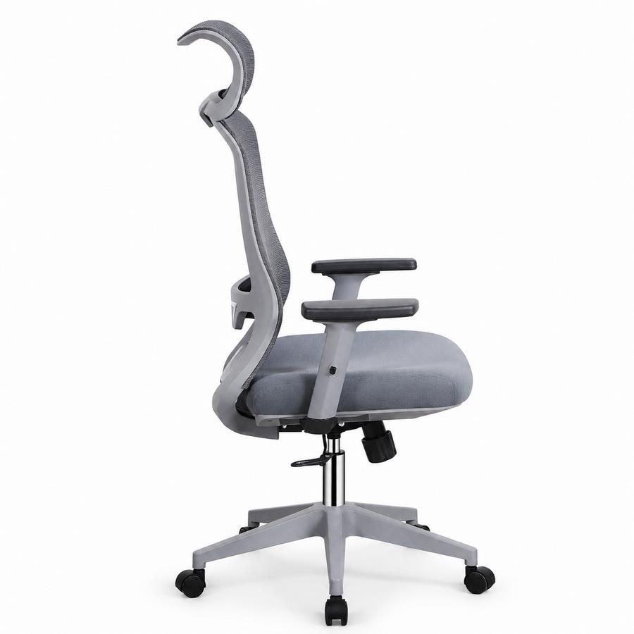 Sedia ufficio ergonomica in rete grigio scuro 65x67x115-125 cm - Jeff