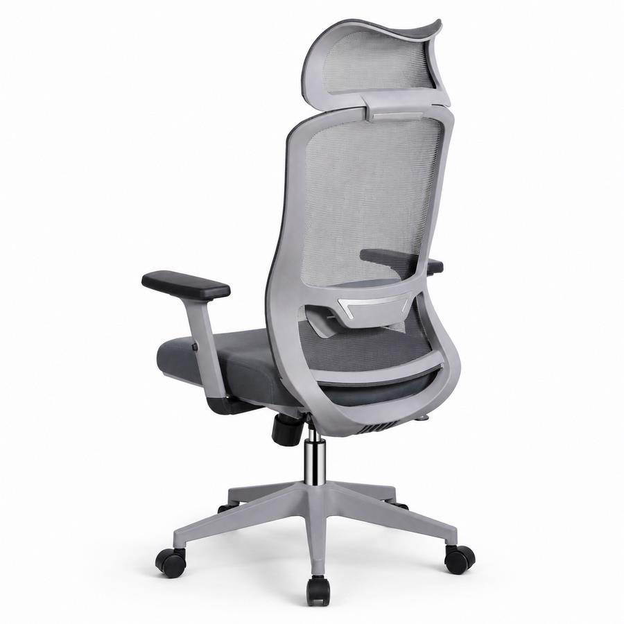 Sedia ufficio ergonomica in rete grigio scuro 65x67x115-125 cm - Jeff
