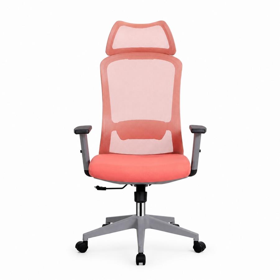 Sedia ufficio ergonomica in rete rosso 65x67x115-125 cm - Jeff