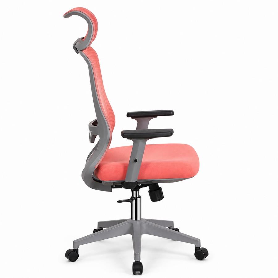 Sedia ufficio ergonomica in rete rosso 65x67x115-125 cm - Jeff