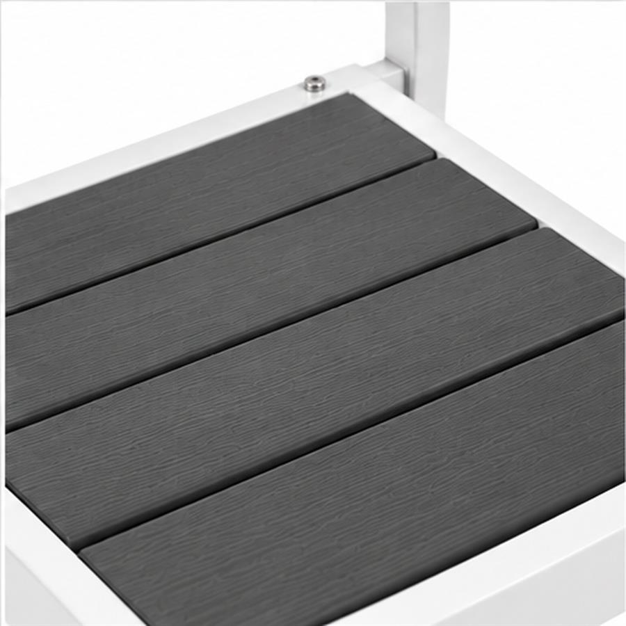 Set 2 sedie da giardino HDPE e metallo bianco e grigio - Andy