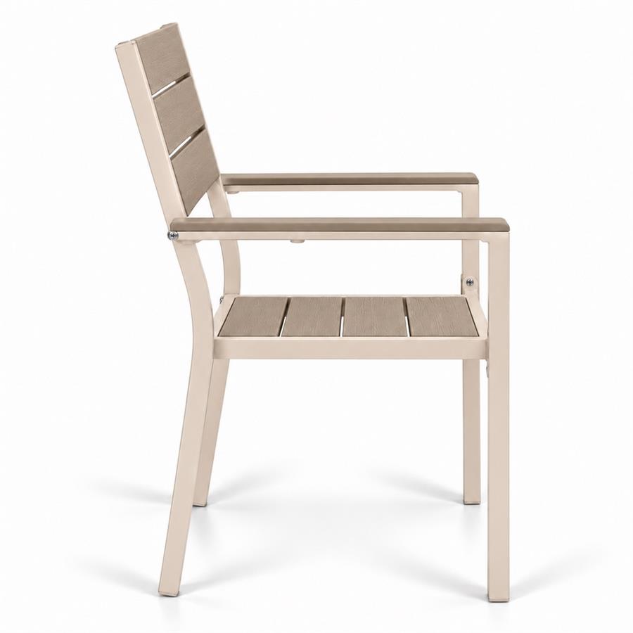 Set 2 sedie da giardino HDPE e metallo tortora 60x54x89 cm - Andy