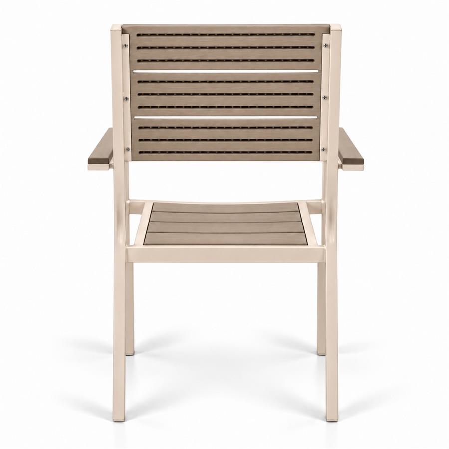 Set 2 sedie da giardino HDPE e metallo tortora 60x54x89 cm - Andy