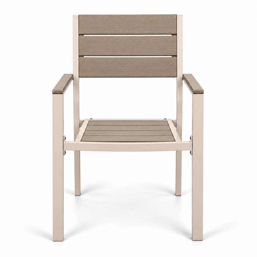Set 2 sedie da giardino HDPE e metallo tortora 60x54x89 cm - Andy