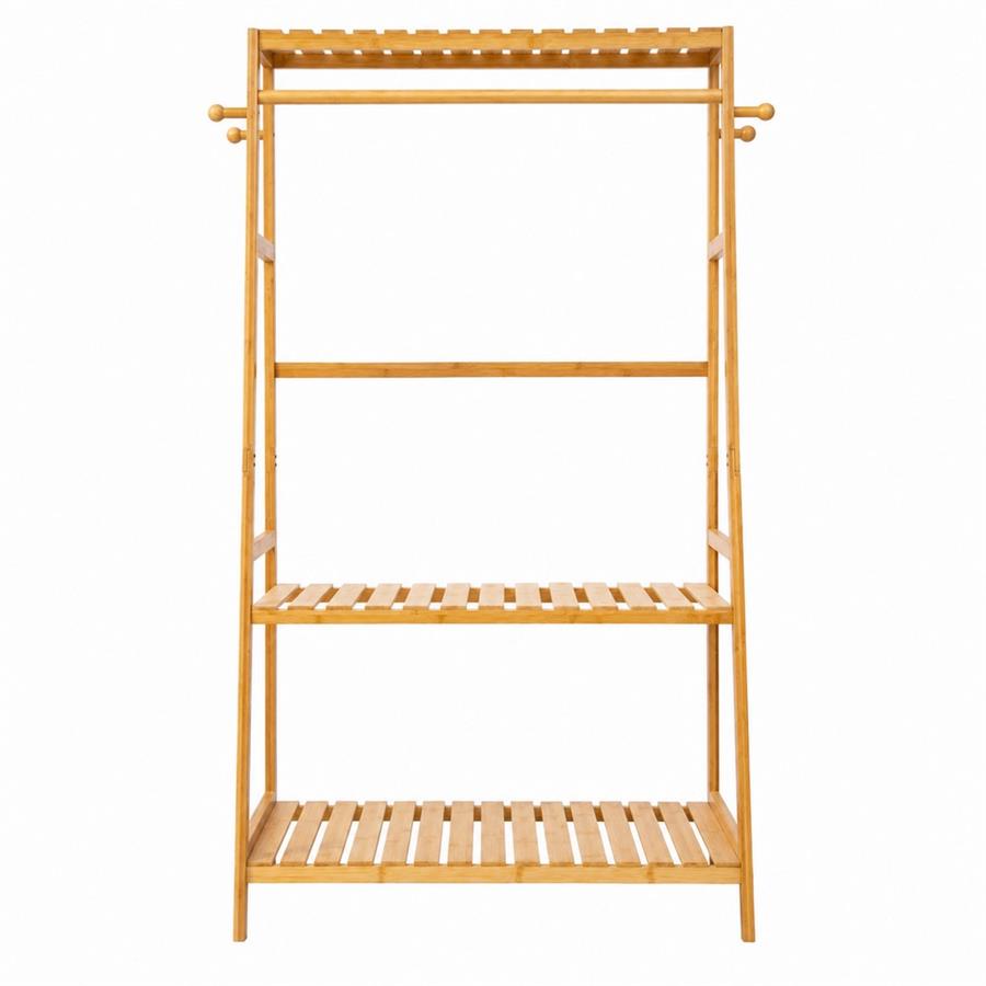 Appendiabiti in bambù con ripiani 80x43,5x118 cm - Samoa