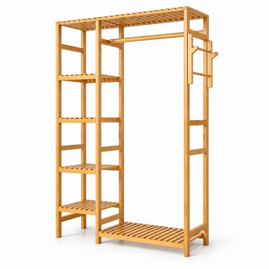 Appendiabiti guardaroba in bambù 90x30x155 cm - Hoi