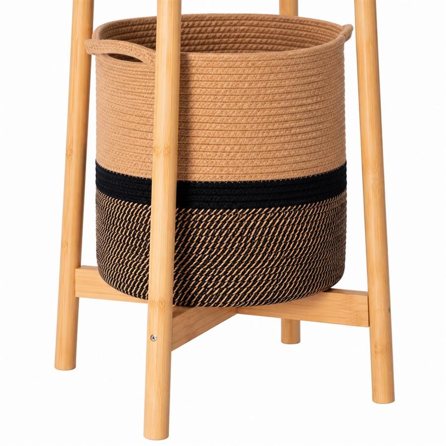 Appendiabiti in bambù con cesta 35x35x160 cm - Sapa