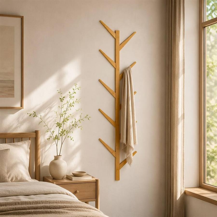 Appendiabiti da parete in bambù 21,5x125 cm - Hey