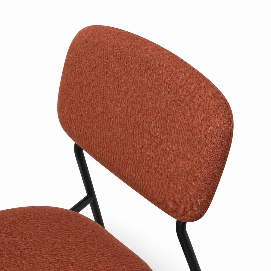 Set 4 sedie imbottite in tessuto terracotta - Hani