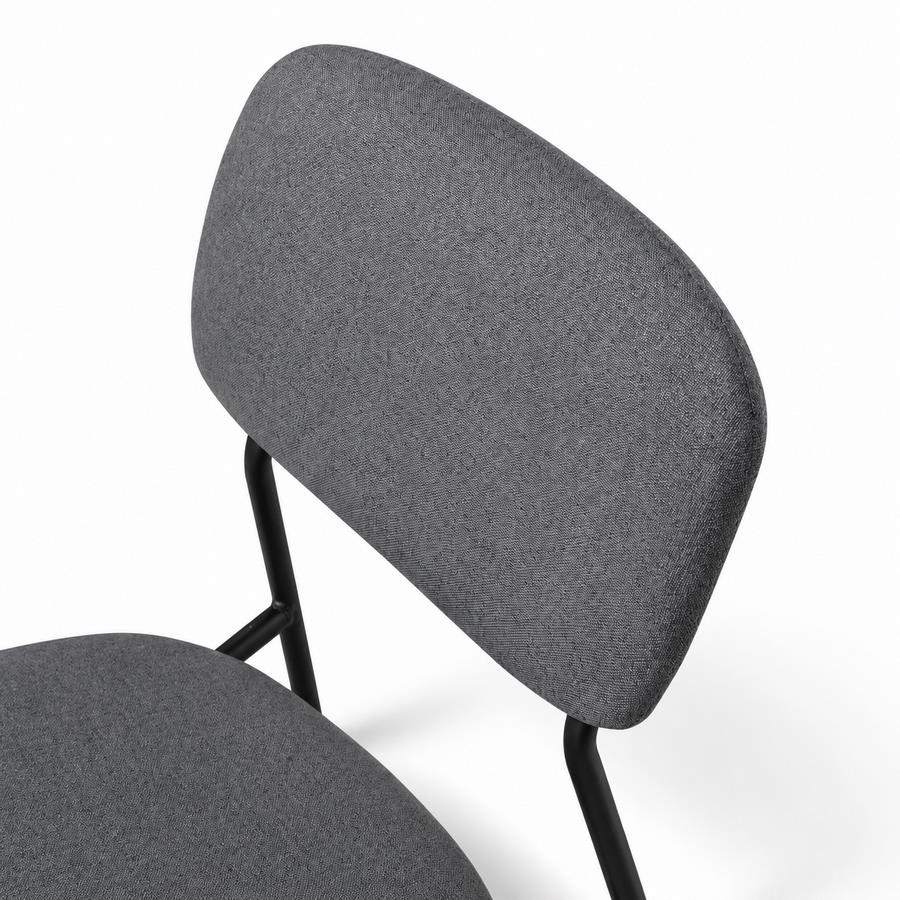 Set 4 sedie imbottite in tessuto grigio - Hani